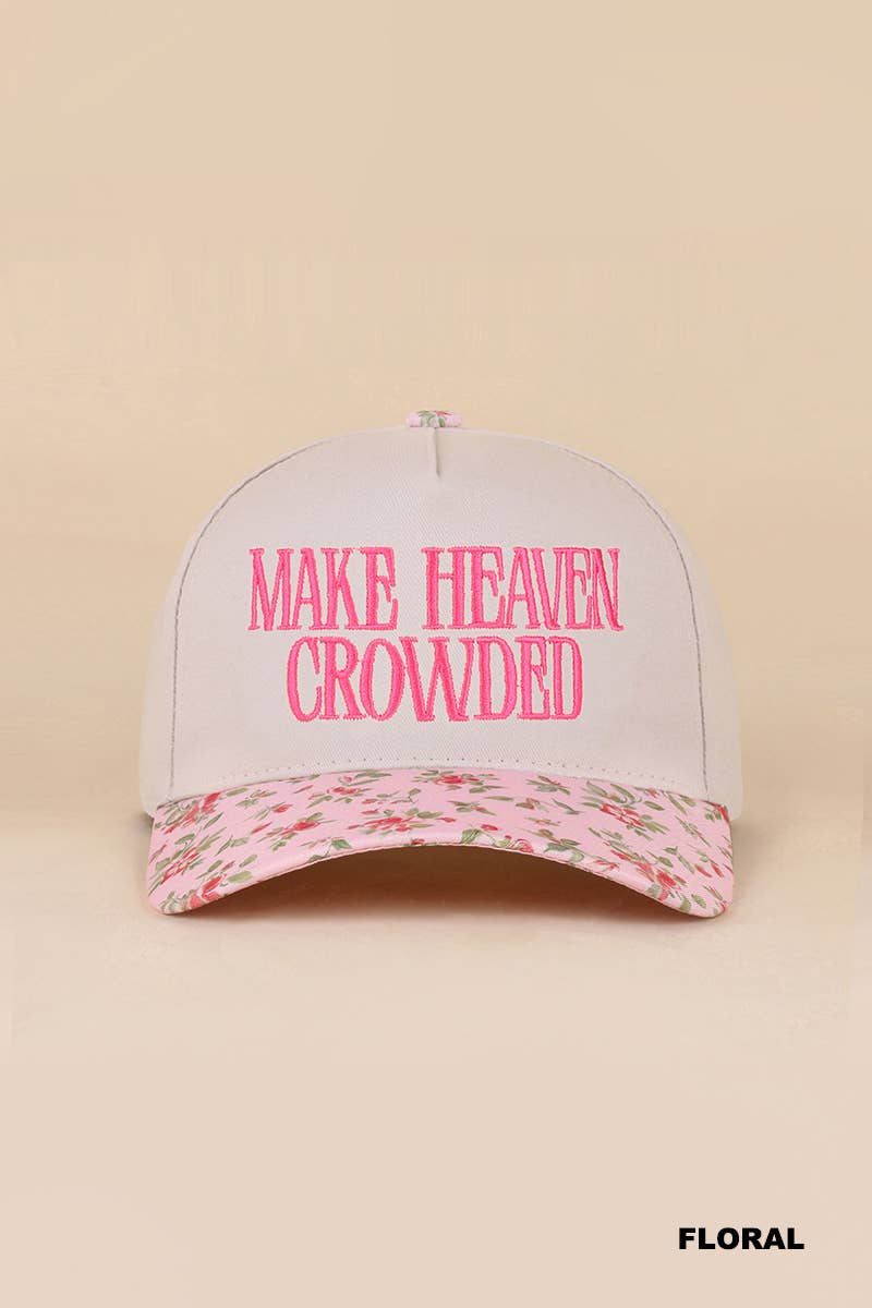 Make Heaven Crowded Two-tone Canvas Cotton Cap: DK FOREST