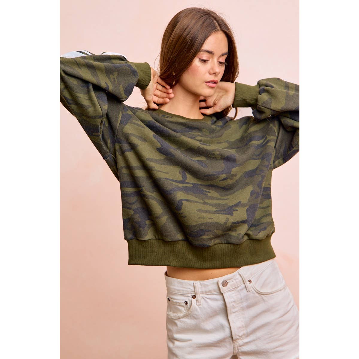Camoflauge French Terry Lace Sweatshirt