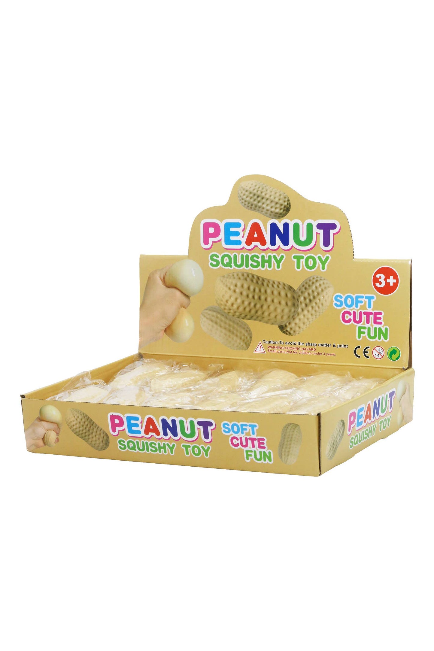 Peanut Fluffy Slime Filled Squishy Stress Relief Toy: BEIGE