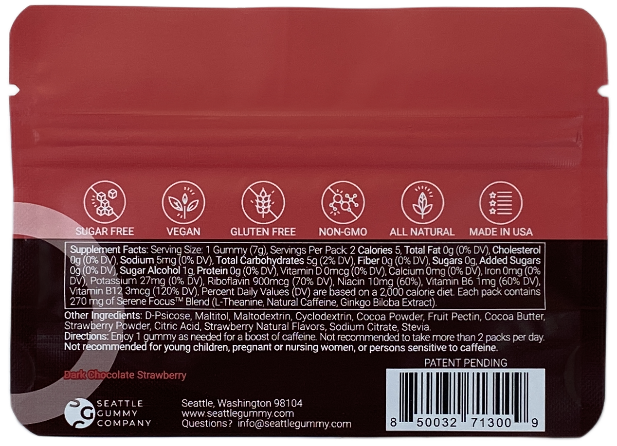 Mocca Shots Energy Gummies SUGAR FREE One Packet