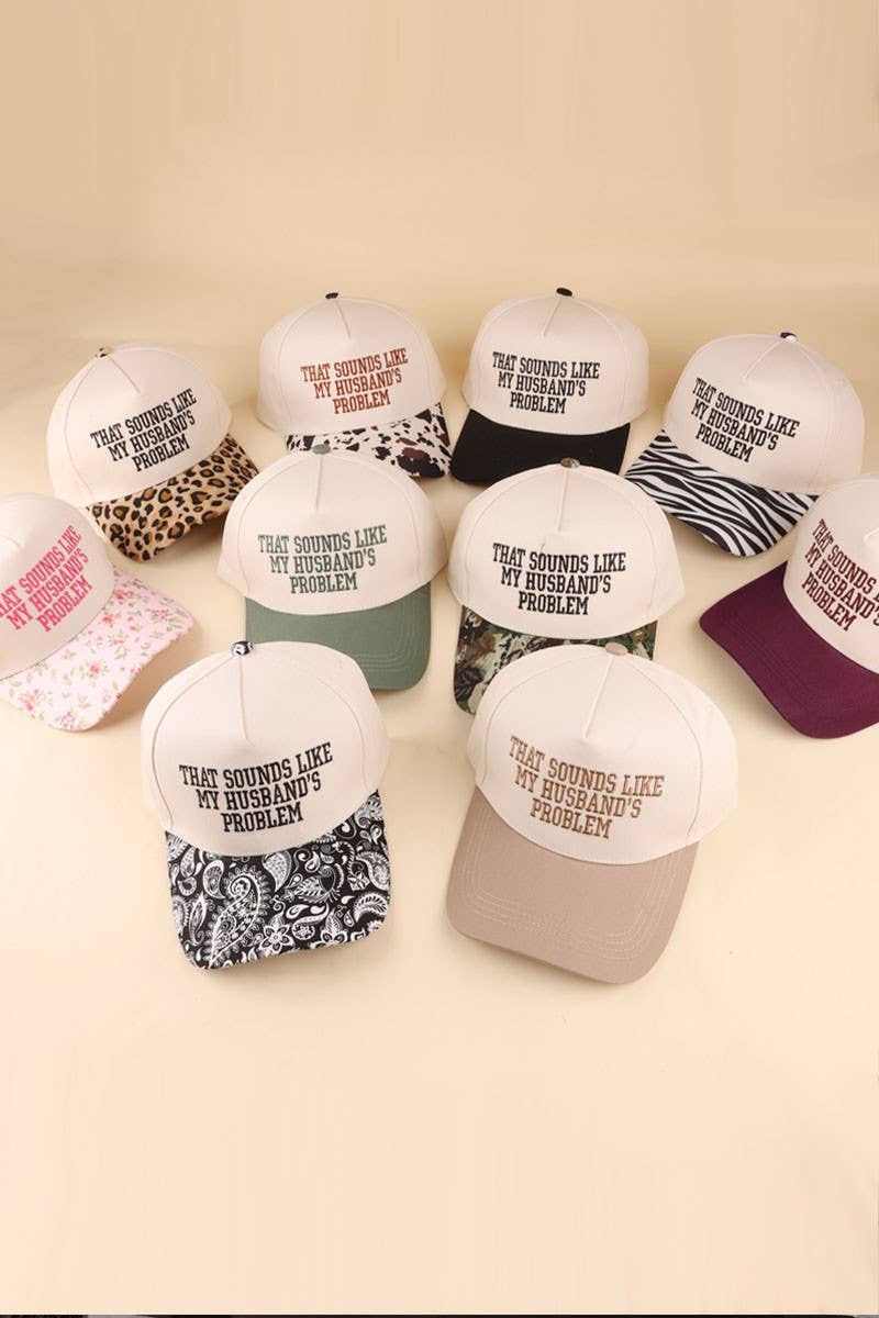 That Sounds Like My Husband's Problem Two Tone Cotton Hat: ASH MOCHA