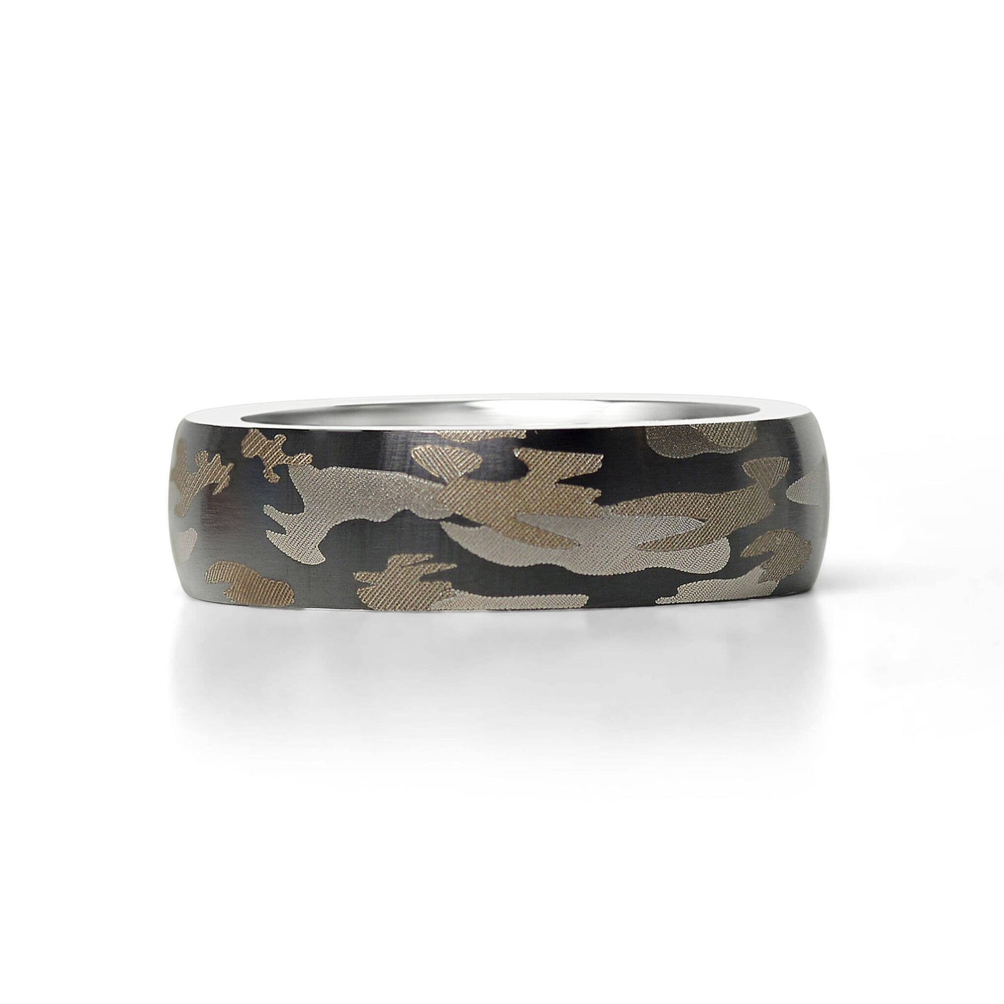 Stainless Steel Camouflage Blank Ring