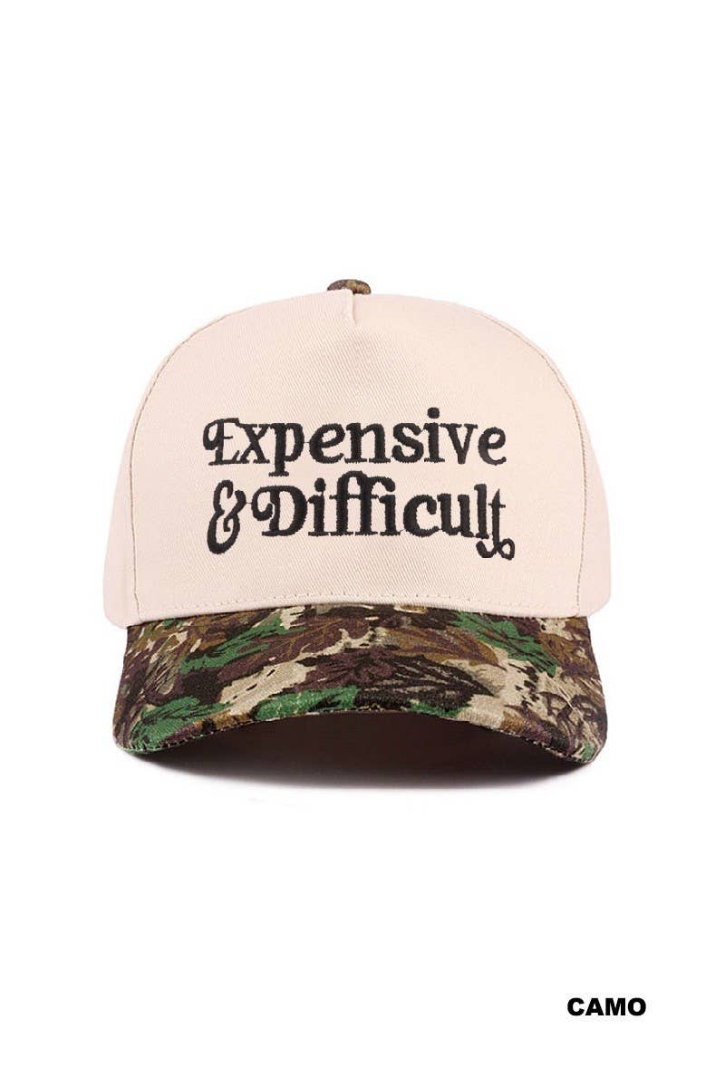 Expensive And Difficult Two Tone Canvas Cotton Cap: FLORAL