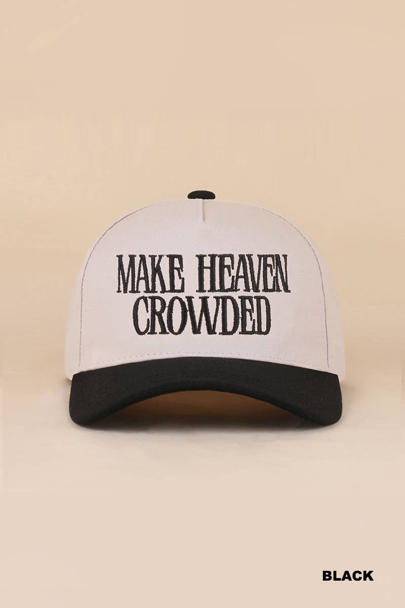 Make Heaven Crowded Two-tone Canvas Cotton Cap: DK FOREST