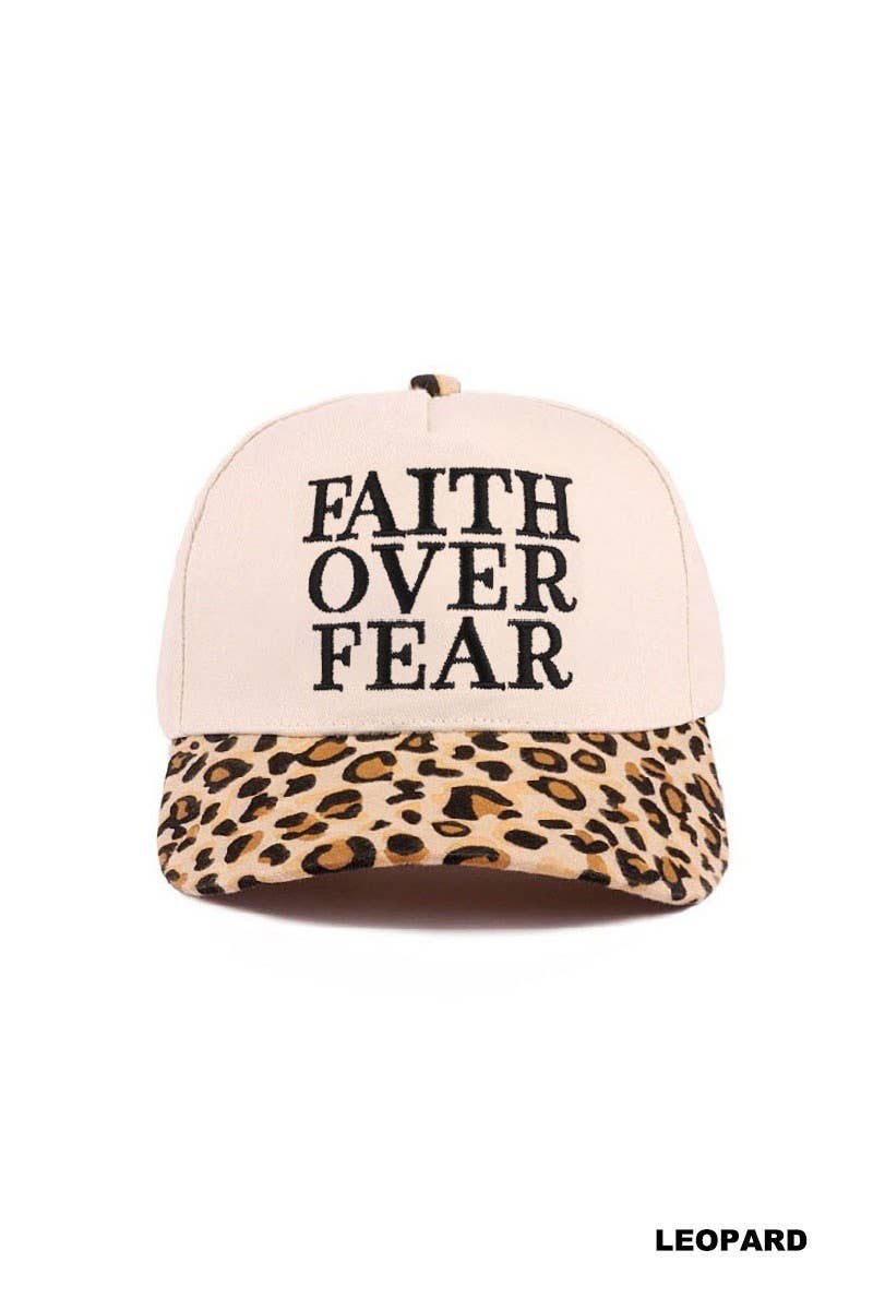 Faith Over Fear Two Tone Cotton Hat: RAISIN