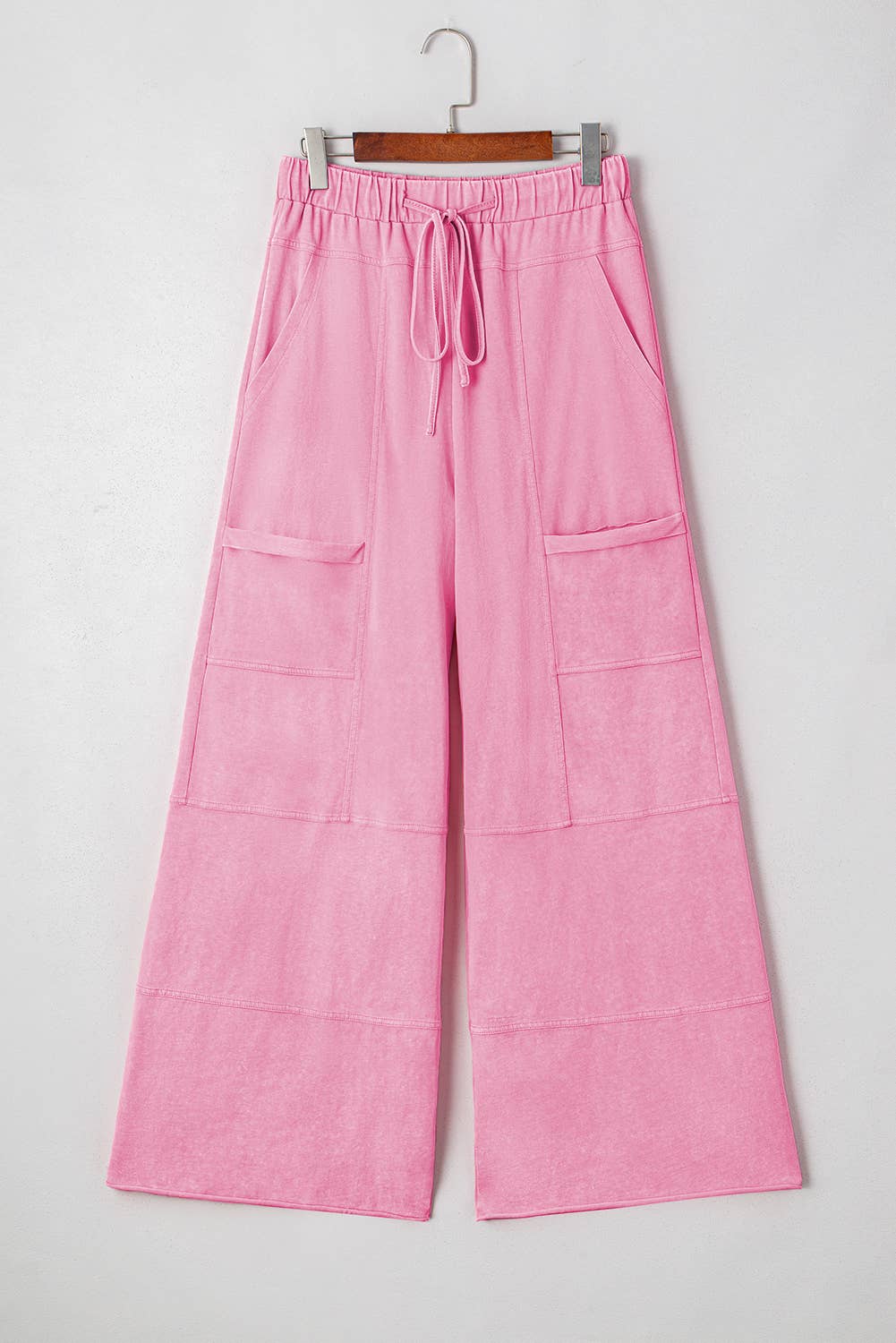Mineral Wash Exposed Seam Wide Leg Cargo Pansts (S-XL)