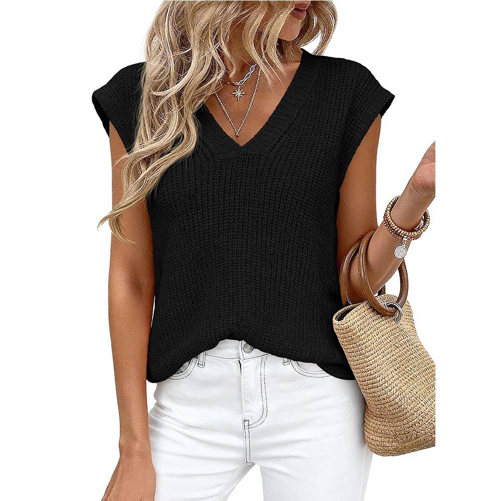 Women’s V-Neck Knit Top