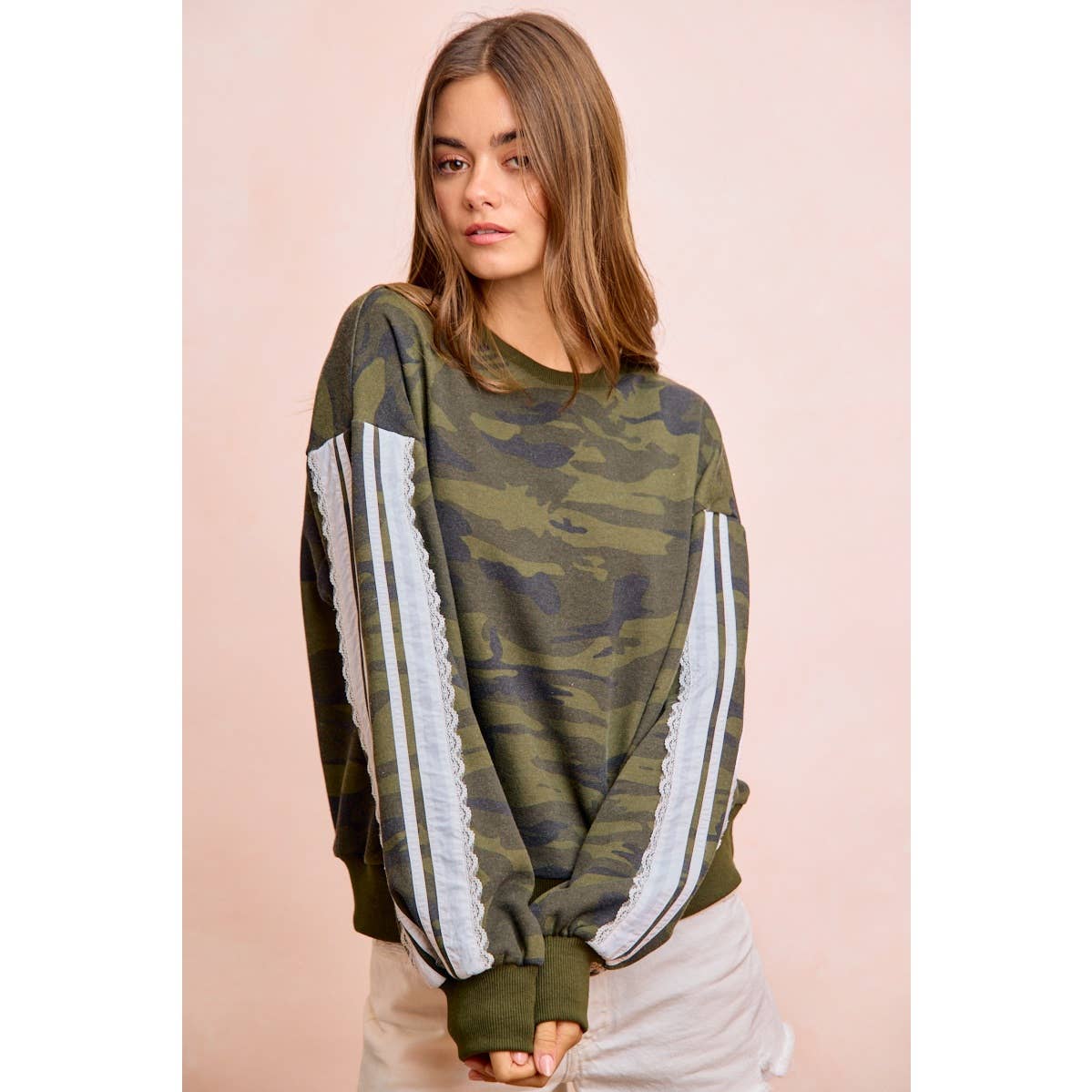 Camoflauge French Terry Lace Sweatshirt