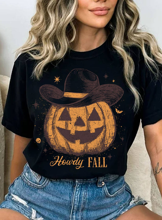 HOWDY FALL PUMPKIN COWBOY GRAPHIC TSHIRT