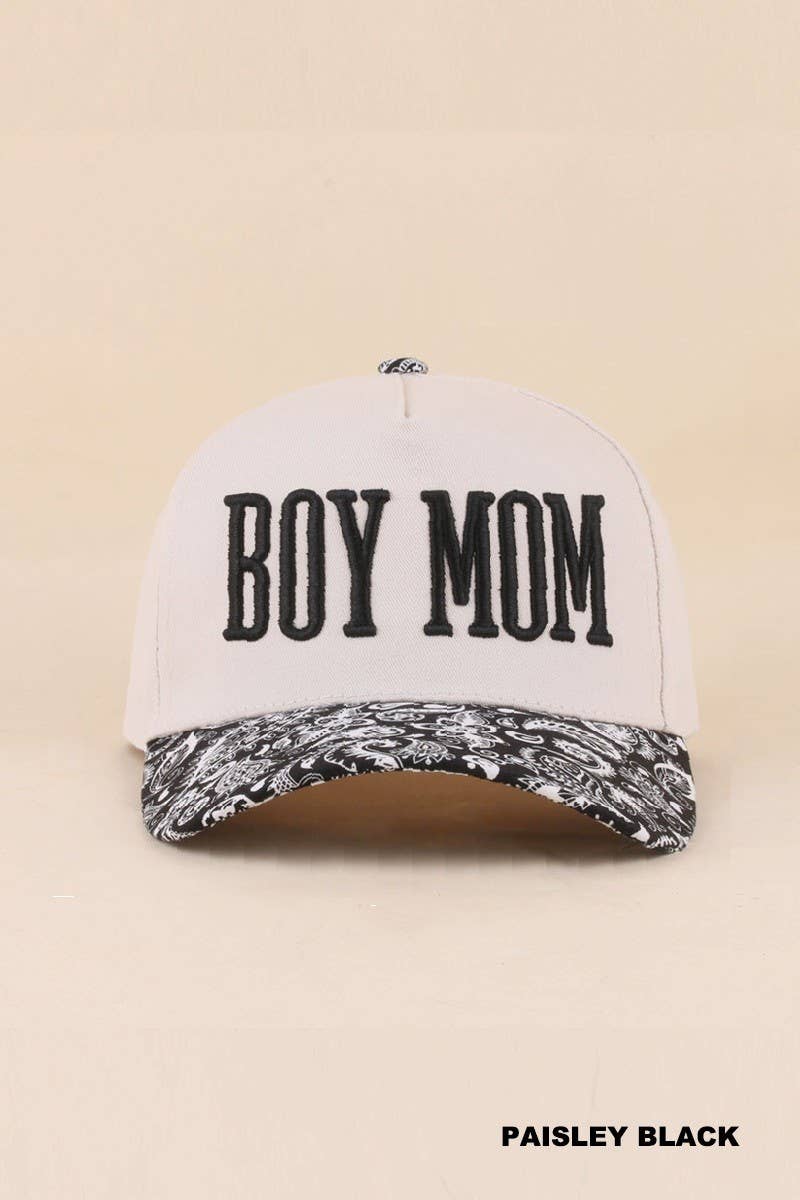 Boy Mom Two Tone Snapback Hat: ZEBRA