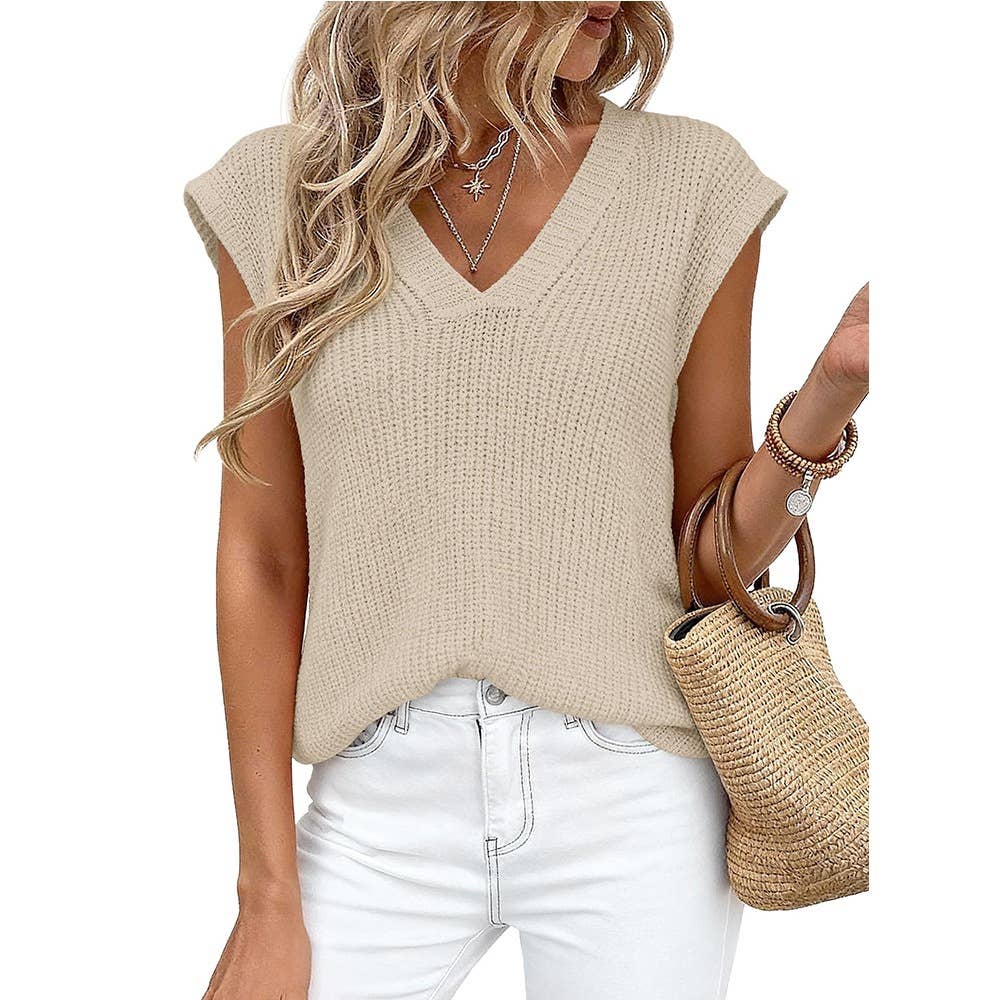 Women’s V-Neck Knit Top