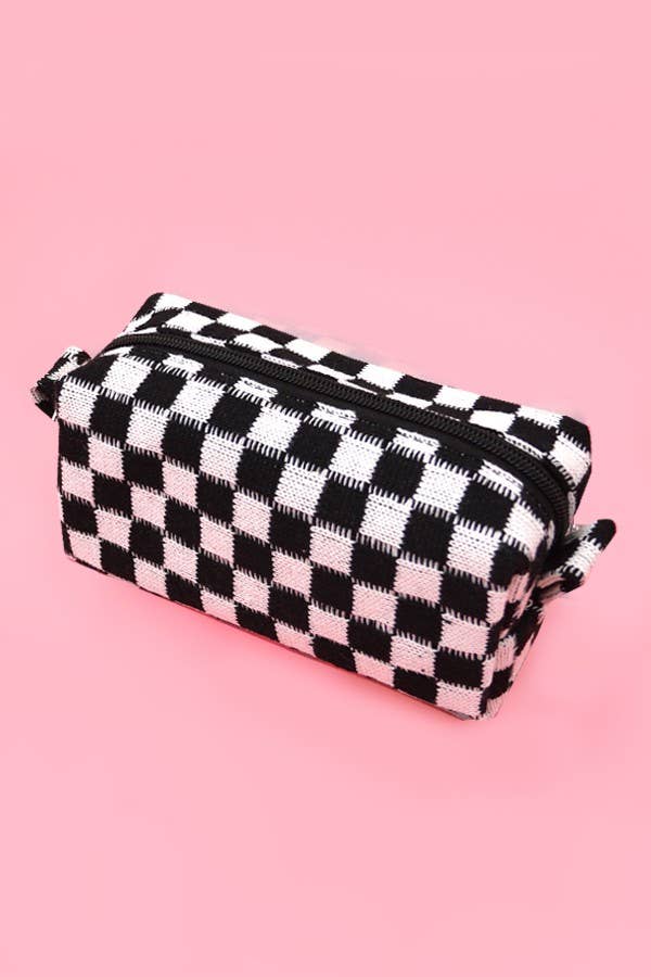 Checkered Gingham Makeup Bag