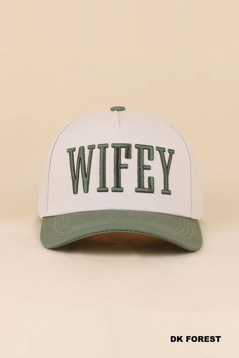 Wifey Two Tone Snapback Hat: ASH MOCHA