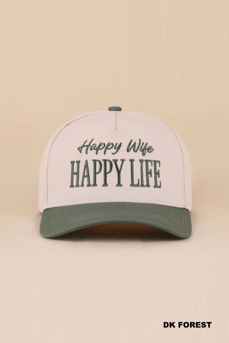 Happy Wife Happy Life Two Tone Snapback Hat: LEOPARD