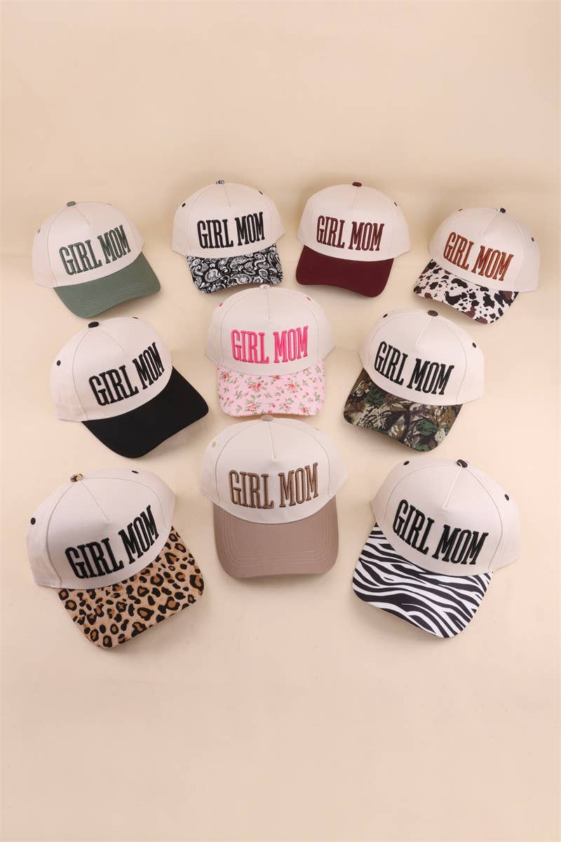 Girl Mom Two Tone Snapback Hat: ASH MOCHA