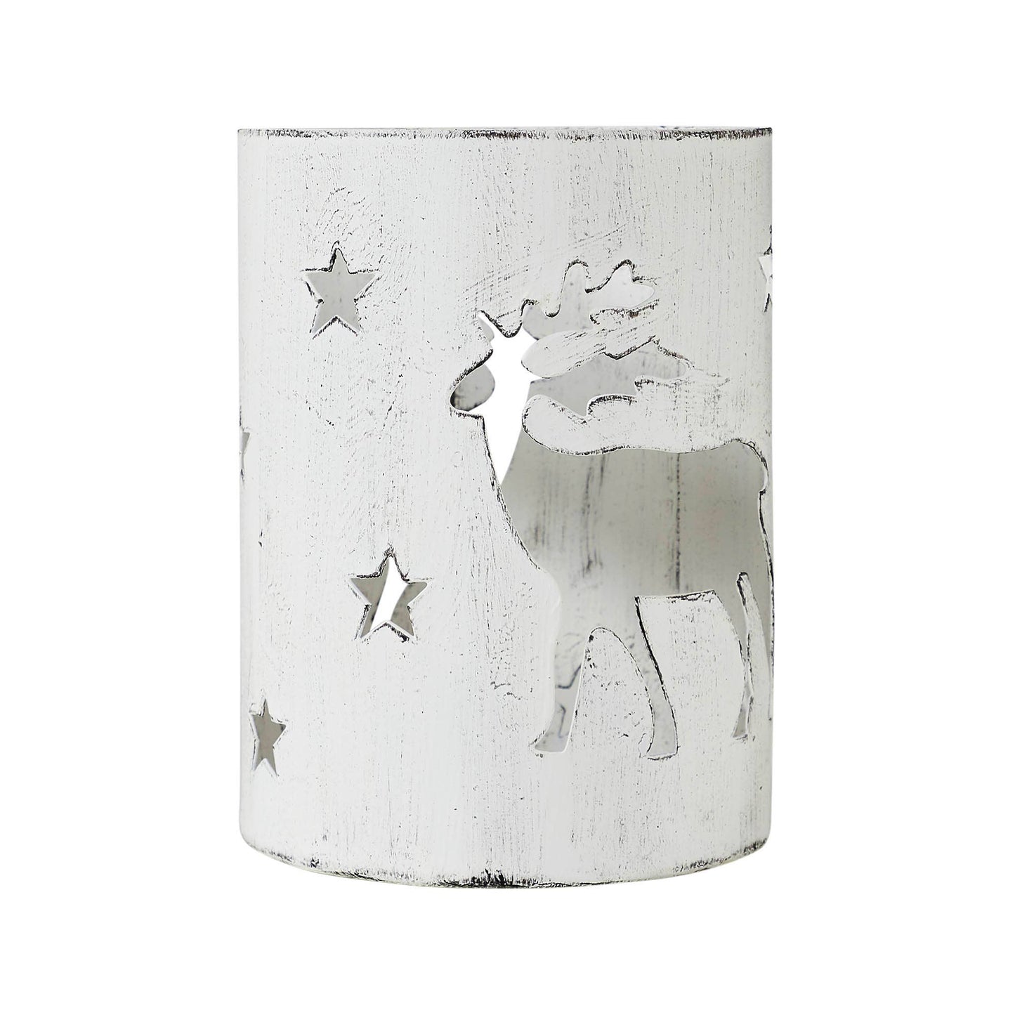 Votive Candle Holder Reindeer White 6x4.25x4.25