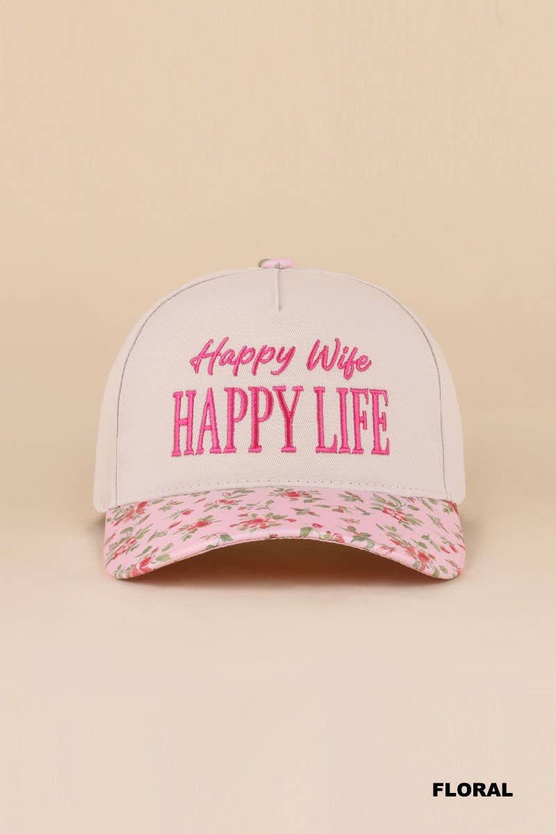 Happy Wife Happy Life Two Tone Snapback Hat: LEOPARD