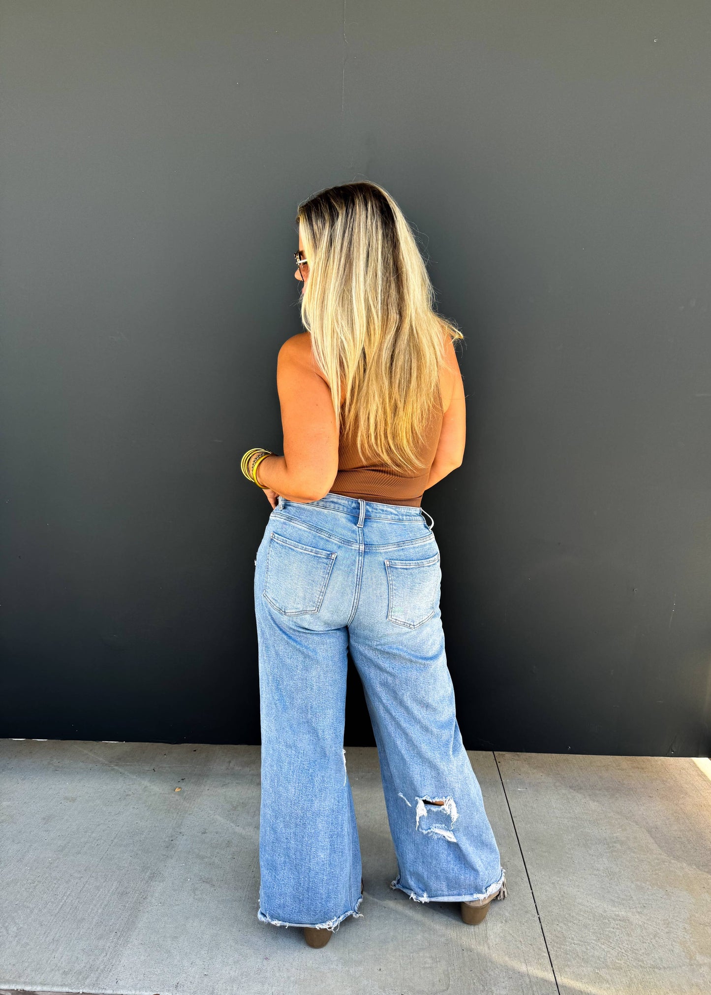 Drew Distressed Dad Jeans
