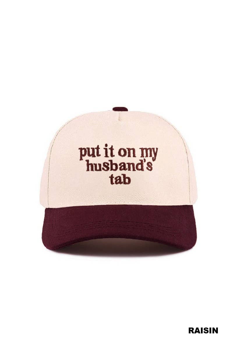 Put It On My Husband's Tab Two-tone Canvas Cotton Cap: LEOPARD