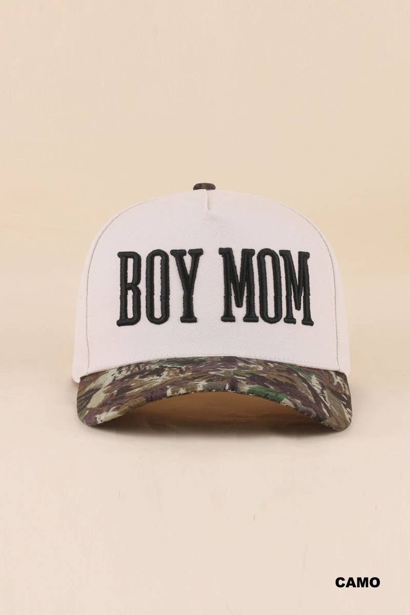Boy Mom Two Tone Snapback Hat: ZEBRA