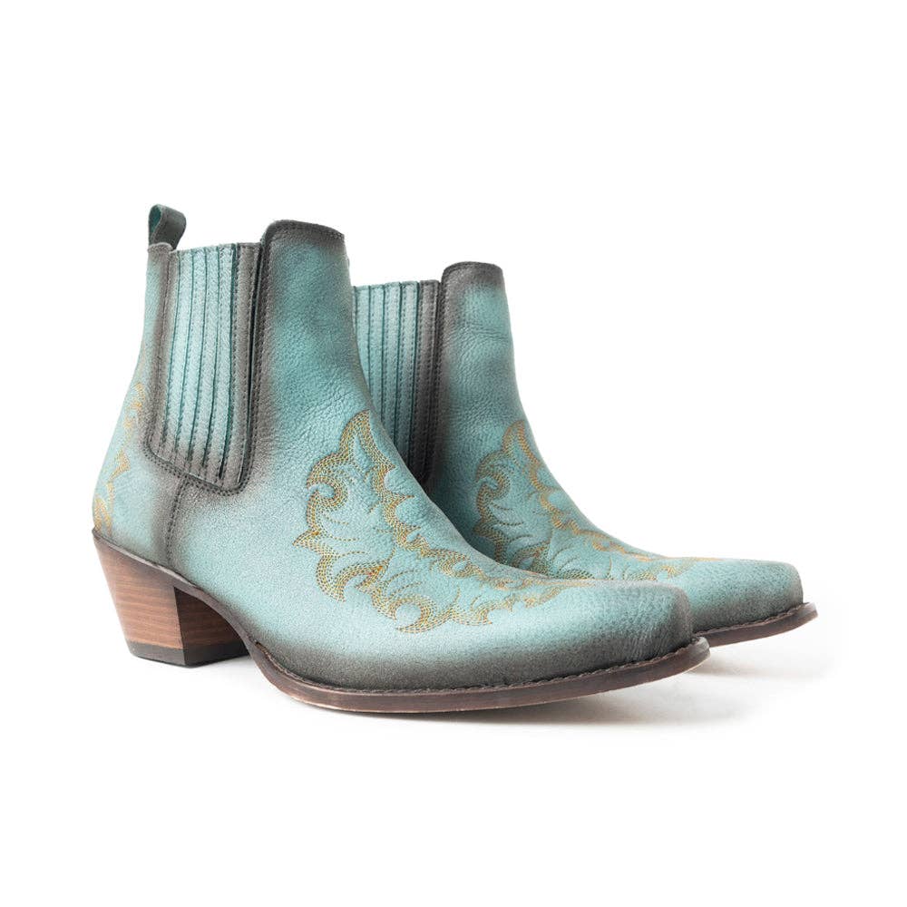 Dearling Ranch Booties In Teal: Teal / 9