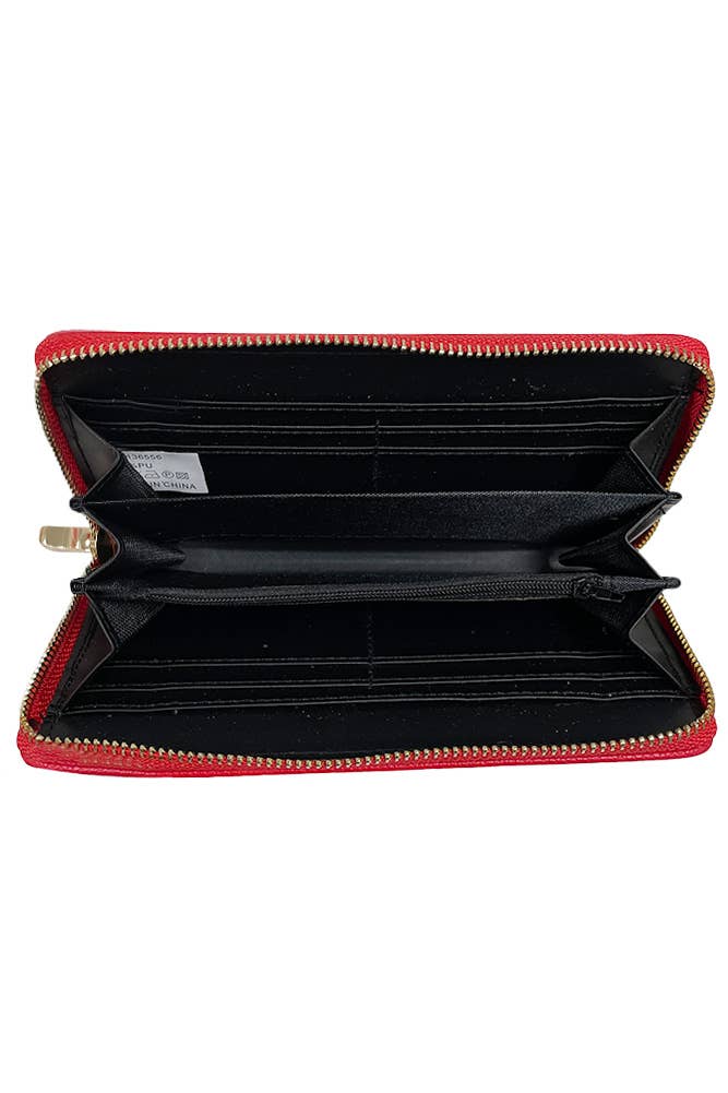 Solid Color PU Wallet: Black