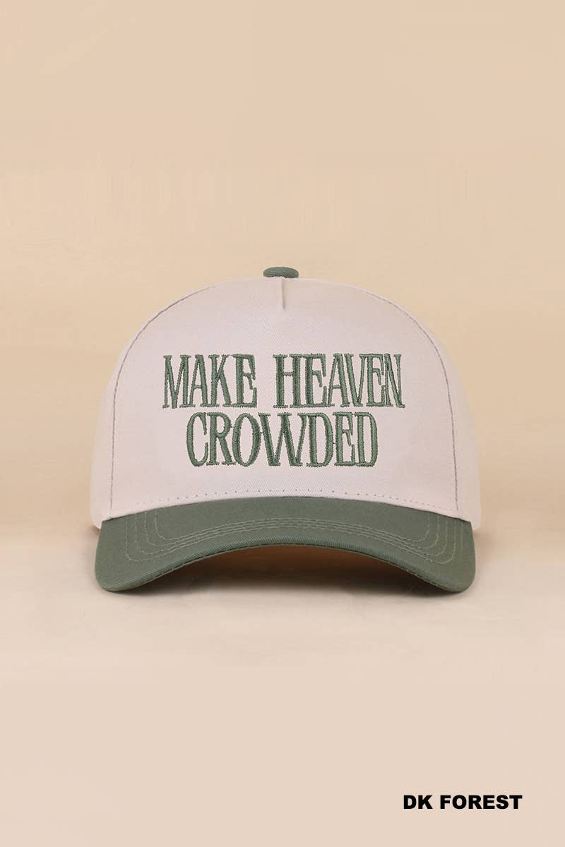 Make Heaven Crowded Two-tone Canvas Cotton Cap: DK FOREST