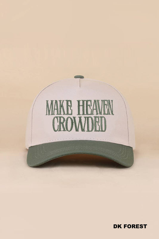Make Heaven Crowded Two-tone Canvas Cotton Cap: DK FOREST