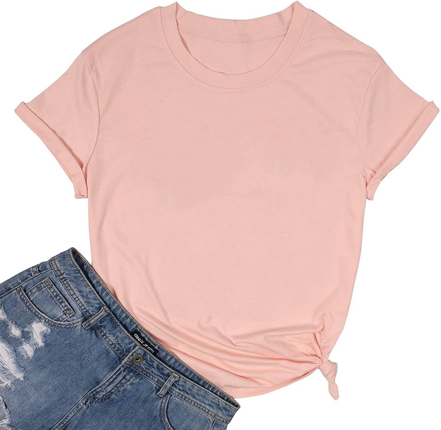 Loose Solid Color Short Sleever T-shirt