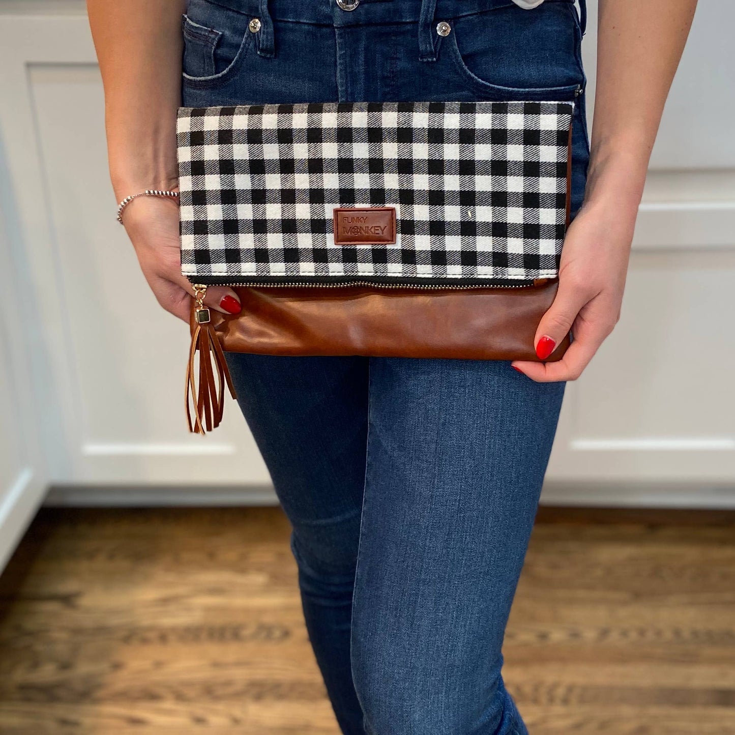 Foldover Buffalo/Brn Clutch