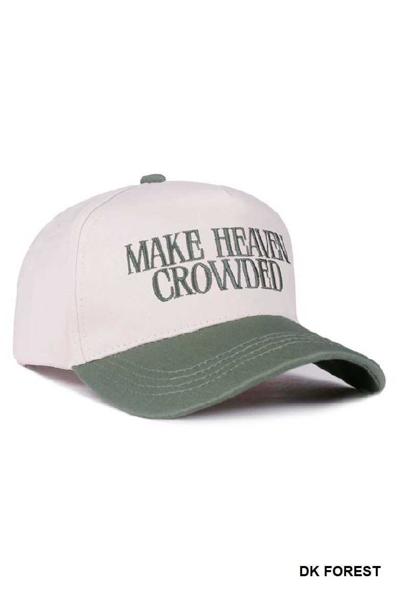 Make Heaven Crowded Two-tone Canvas Cotton Cap: DK FOREST