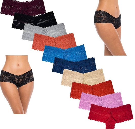 Women's Cotton-Cheeky Lace  Hipster Panties