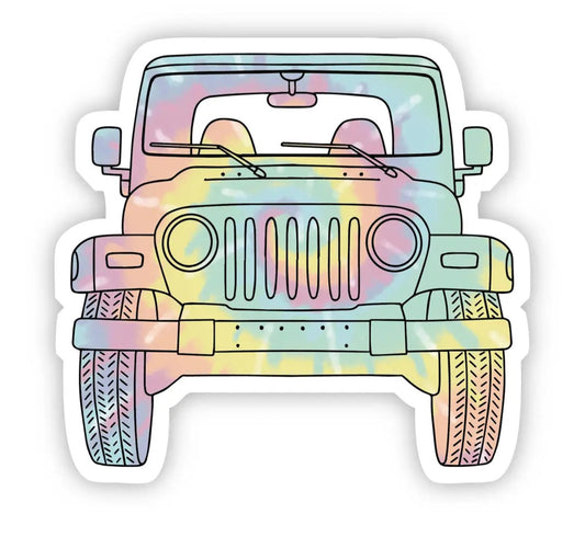 Tie Dye Jeep Front Aesthetic Sticker