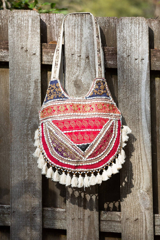 Boho Bloom Patchwork Hippie Shoulder Bag