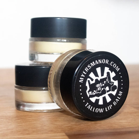 Grass-Fed Tallow Honey Lip Balm Glass Jar 5ml