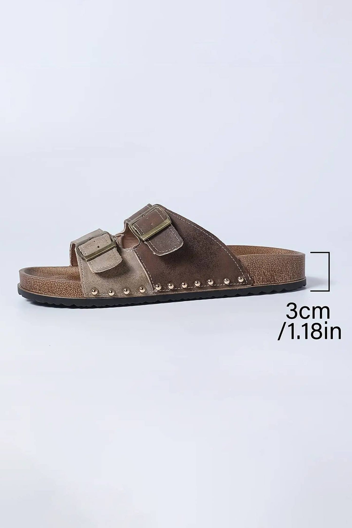 LDC Western Suede Rivet Hollow Out PU Leather Slip-on Shoes