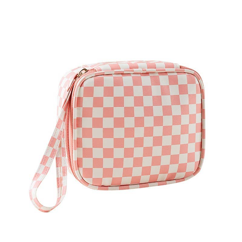 Travel Checkered gingham cosmetic pouch