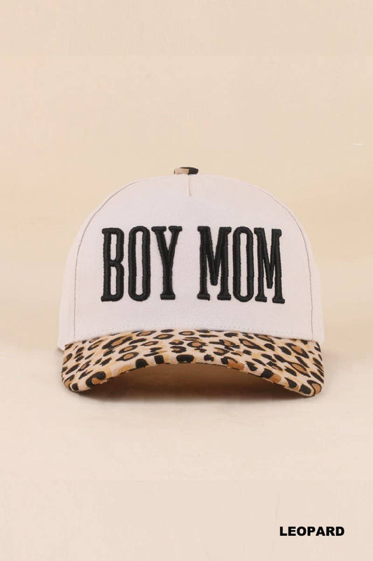 Boy Mom Two Tone Snapback Hat: LEOPARD