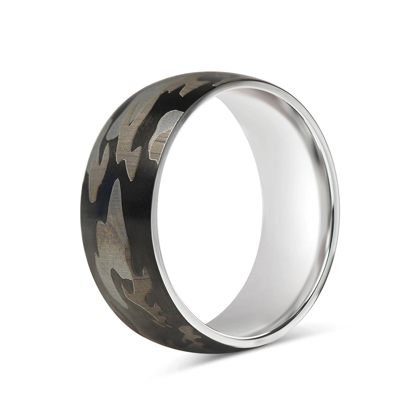 Stainless Steel Camouflage Blank Ring