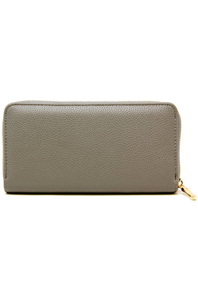 Solid Color PU Wallet: Black