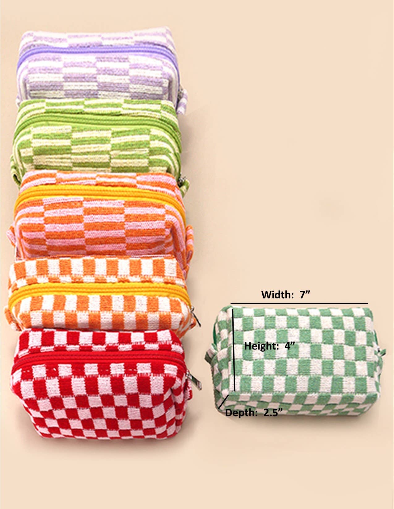 Checkered Gingham Makeup Bag