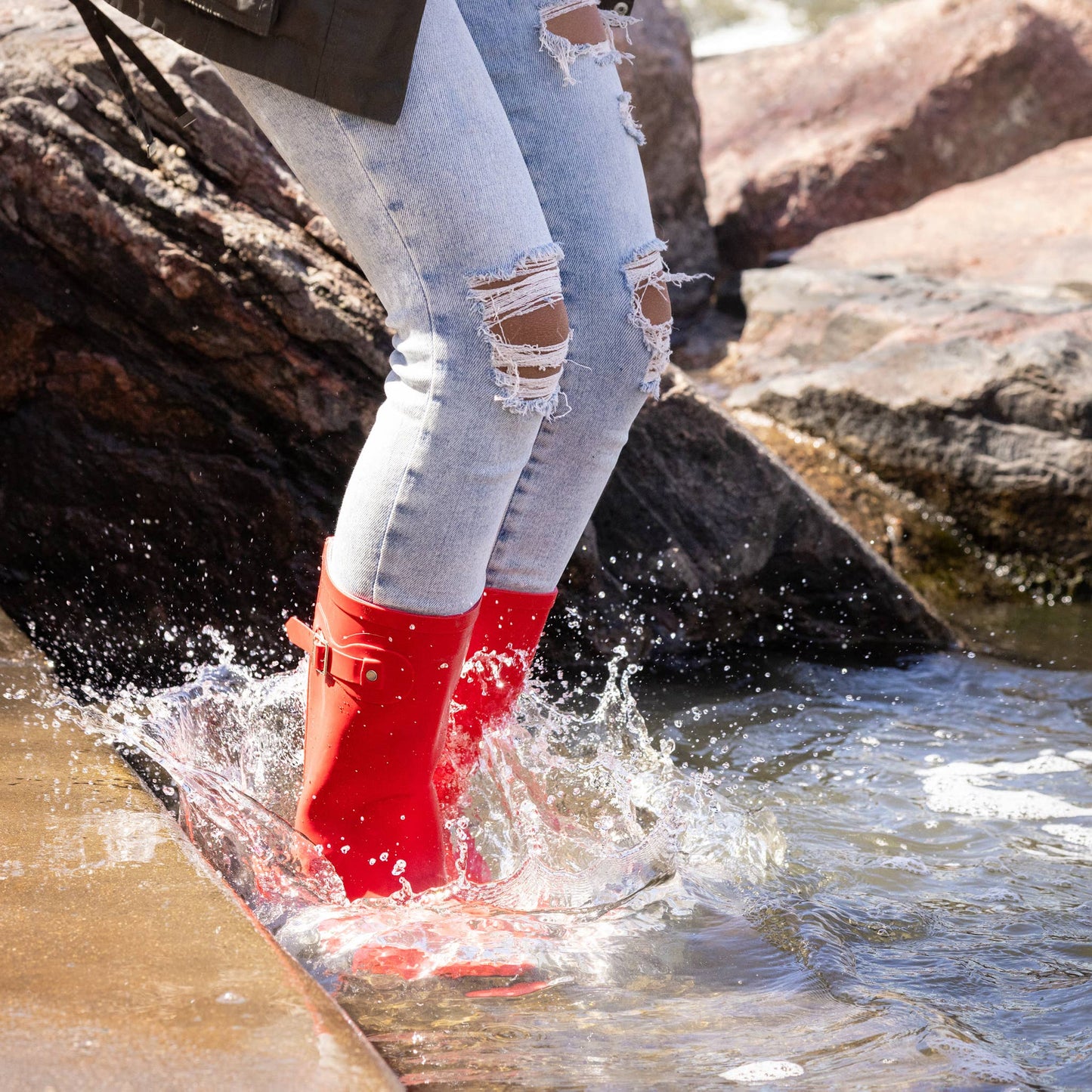 Norty Womens Mid Calf 11" Rain Boot Matte Navy: 9