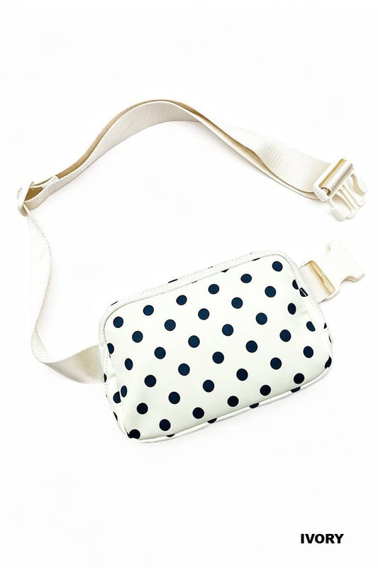Polka Dot Everywhere Fanny Pack Bag: IVORY