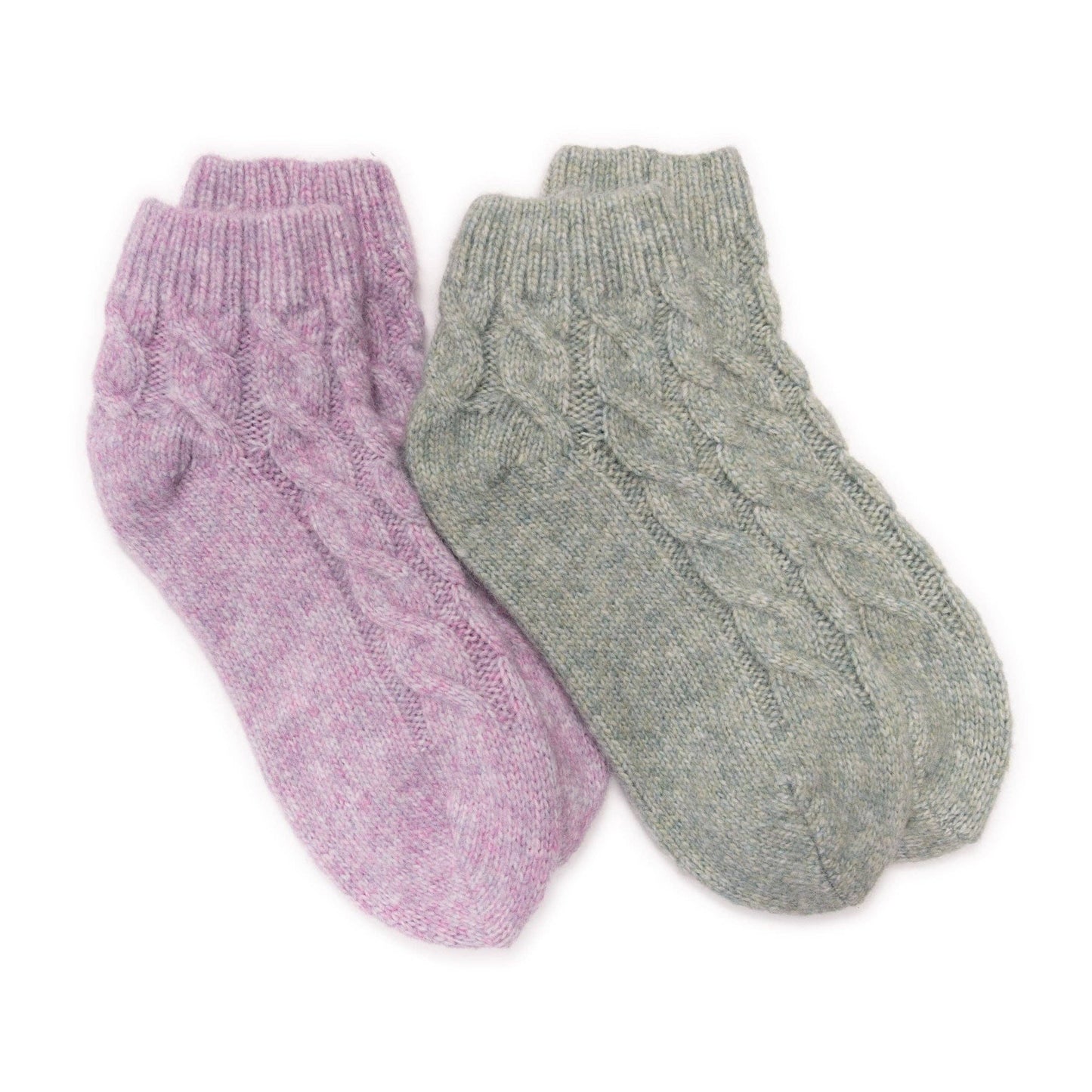 MUK LUKS Women's Luxe Cabled Footie Sweater Sock 2 Pack
