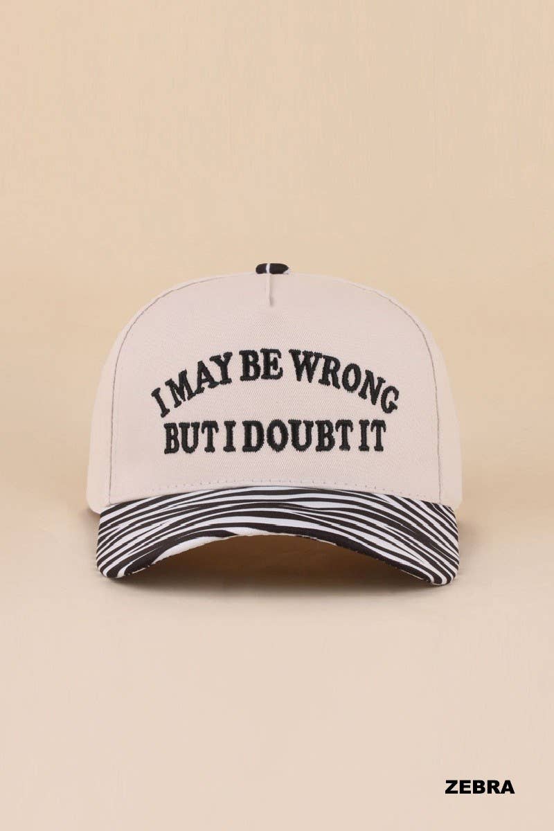 I May Be Wrong But I Doubt It Two Tone Snapback Hat: LEOPARD
