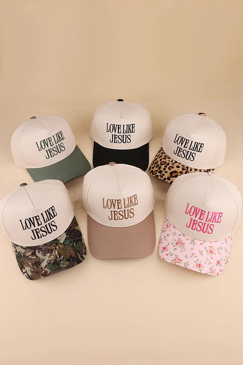 Love Like Jesus Two Tone Cotton Hat: DK FOREST