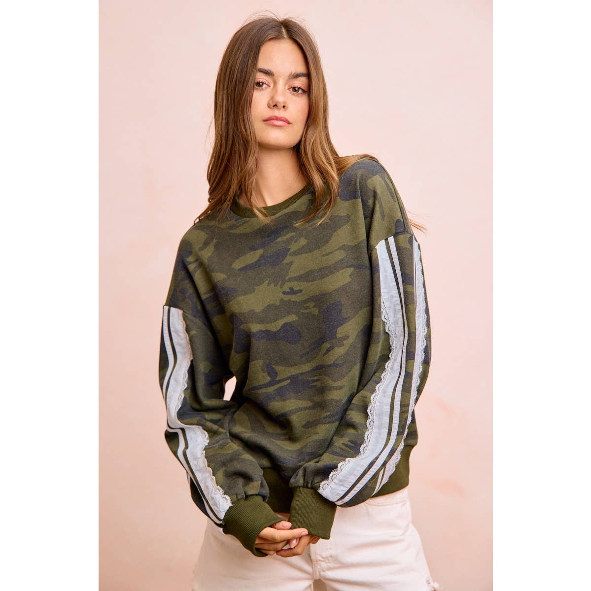 Camoflauge French Terry Lace Sweatshirt