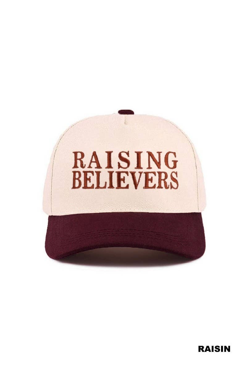 Raising Believers Two Tone Cotton Hat: BLACK