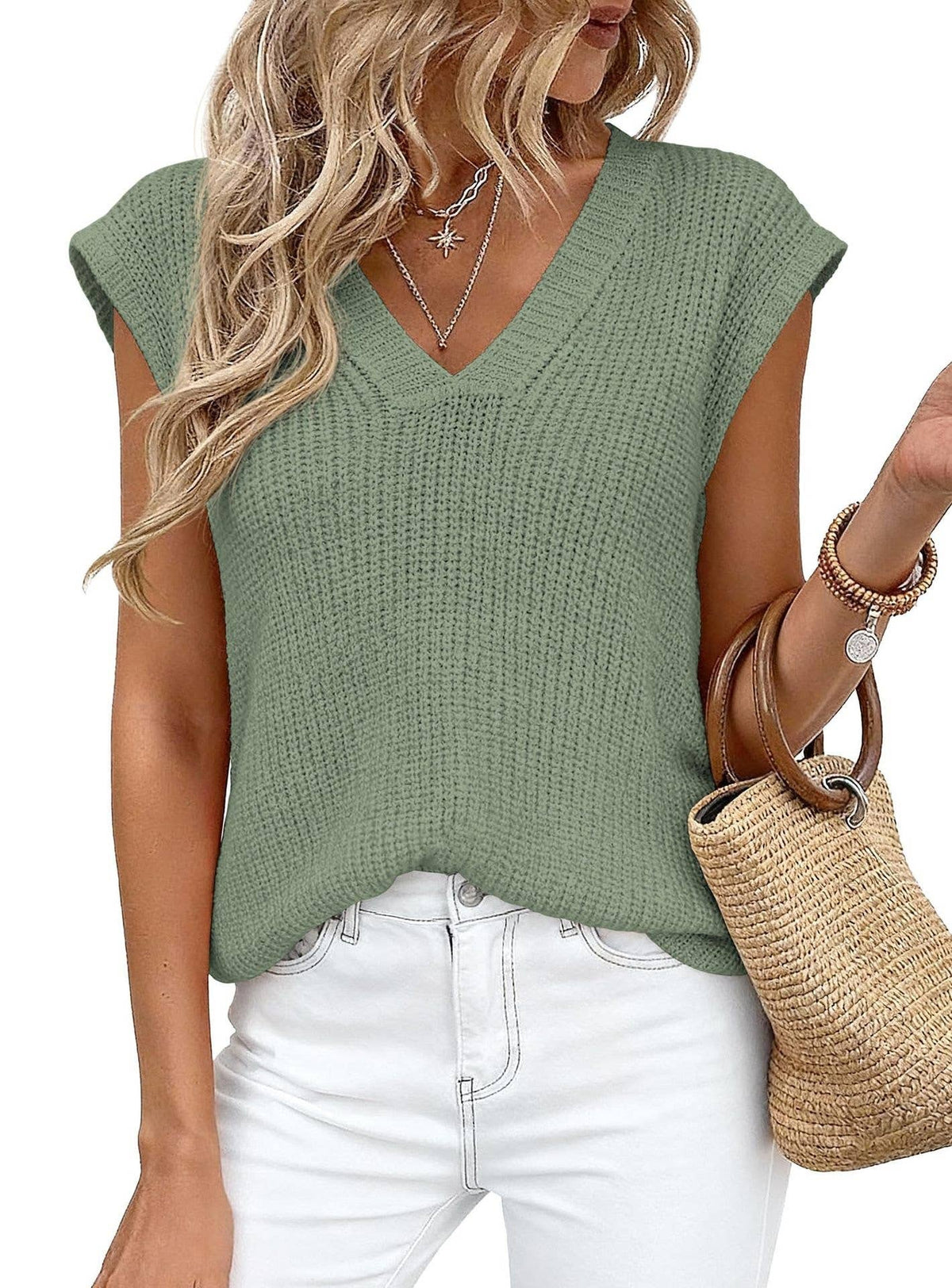 Women’s V-Neck Knit Top