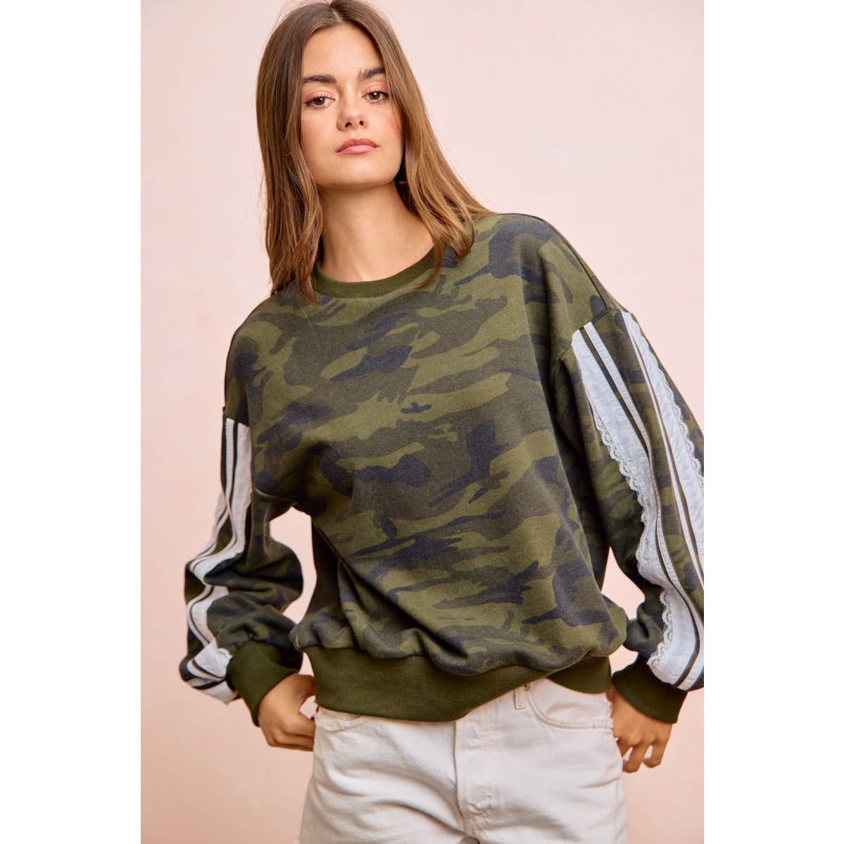 Camoflauge French Terry Lace Sweatshirt